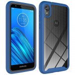 Wholesale Motorola Moto E6 Clear Dual Defense Hybrid Case (Black)